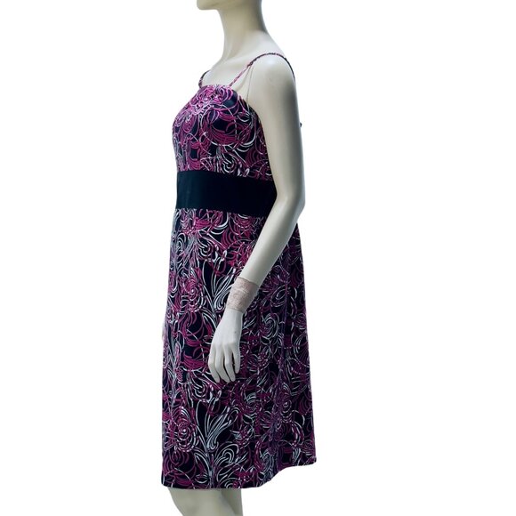Ann Taylor LOFT Women Floral Print Strapless Dress Lined Pink Black Plus Size 18 - Picture 14 of 16